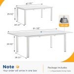 Expandable Aluminum Outdoor Dining Table for 6-8