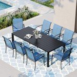 Expandable Metal Outdoor Dining Table for 8