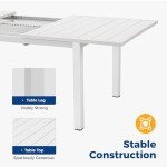 Expandable Aluminum Outdoor Dining Table for 6-8