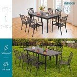 Expandable Metal Patio Dining Table for 6-8