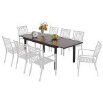 Expandable Metal Patio Dining Table for 6-8