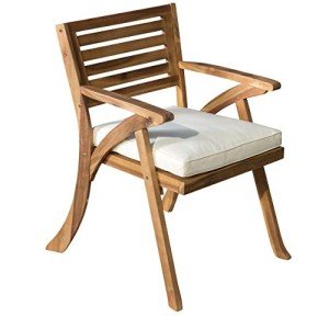 Hermosa Acacia Wood Arm Chairs, 2-Piece Set