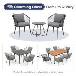 Set of 6 All-Weather Wicker Dining Chairs