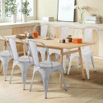 Set of 4 Stackable Metal Dining Chairs