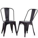 Set of 2 Metal Patio Dining Chairs