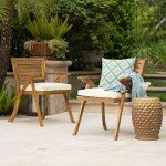Hermosa Acacia Wood Arm Chairs, 2-Piece Set