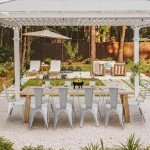 Set of 4 Stackable Metal Dining Chairs