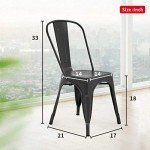 Set of 2 Metal Patio Dining Chairs