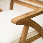 Hermosa Acacia Wood Arm Chairs, 2-Piece Set