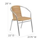Lila 4-Pack Aluminum Beige Rattan Stack Chairs