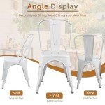 Set of 4 Stackable Metal Dining Chairs
