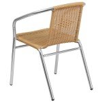 Lila 4-Pack Aluminum Beige Rattan Stack Chairs