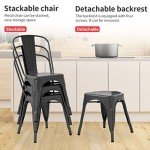 Set of 2 Metal Patio Dining Chairs