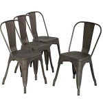 Set of 4 Stackable Metal Patio Chairs