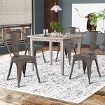 Set of 4 Stackable Metal Patio Chairs