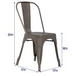 Set of 4 Stackable Metal Patio Chairs
