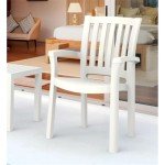 Sunshine White Resin Patio Dining Arm Chairs - 2 Pack