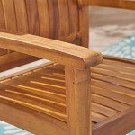 Teague Acacia Wood Outdoor Dining Chairs Set of 2