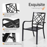 Omelaza Stackable Wrought Iron Outdoor Dining Chairs