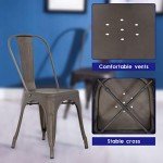 Set of 4 Stackable Metal Patio Chairs