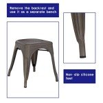 Set of 4 Stackable Metal Patio Chairs