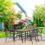Omelaza Stackable Wrought Iron Outdoor Dining Chairs