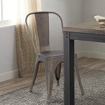 Set of 4 Stackable Metal Patio Chairs