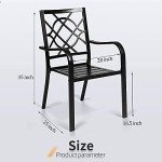 Omelaza Stackable Wrought Iron Outdoor Dining Chairs