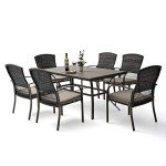 Pamapic 7-Piece Outdoor Wicker Dining Set