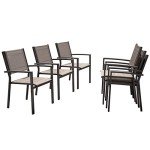 Devoko Stackable Patio Dining Chairs - Set of 6