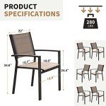Devoko Stackable Patio Dining Chairs - Set of 6
