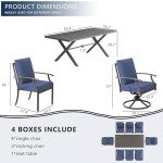 7-Piece Outdoor Dining Set with Swivel Rockers