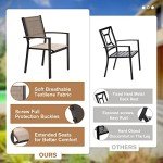Devoko Stackable Patio Dining Chairs - Set of 6
