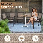 Devoko Stackable Patio Dining Chairs - Set of 6