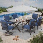 7-Piece Outdoor Dining Set with Swivel Rockers