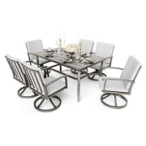 7-Piece Aluminum Patio Swivel Dining Set
