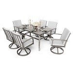 7-Piece Aluminum Patio Swivel Dining Set