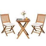Bistro Set: 3-Piece Folding Patio Furniture Set