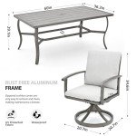 7-Piece Aluminum Patio Swivel Dining Set