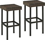 Crosley Palm Harbor Wicker Outdoor Bar Stools, 2-Pack