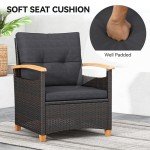 YITAHOME 3-Piece Wicker Bistro Set with Cushions