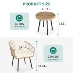 YITAHOME Outdoor Wicker Patio Bistro Set with Cushions