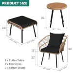 5-Piece All-Weather Outdoor Wicker Furniture Set