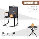 Shintenchi 3-Piece Rocking Bistro Set – Black