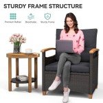 YITAHOME 3-Piece Wicker Bistro Set with Cushions