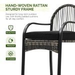 YITAHOME 3-Piece Outdoor Wicker Bar Set