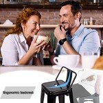 Adjustable Black Metal Bar Stool Set of 2