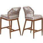Set of 2 Modern Rattan Counter Height Bar Stools