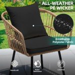 5-Piece All-Weather Outdoor Wicker Furniture Set
