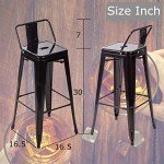 Adjustable Black Metal Bar Stool Set of 2